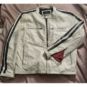 Wilsons Leather Moto Jacket XL Distressed Faux Leather‎ Peeling